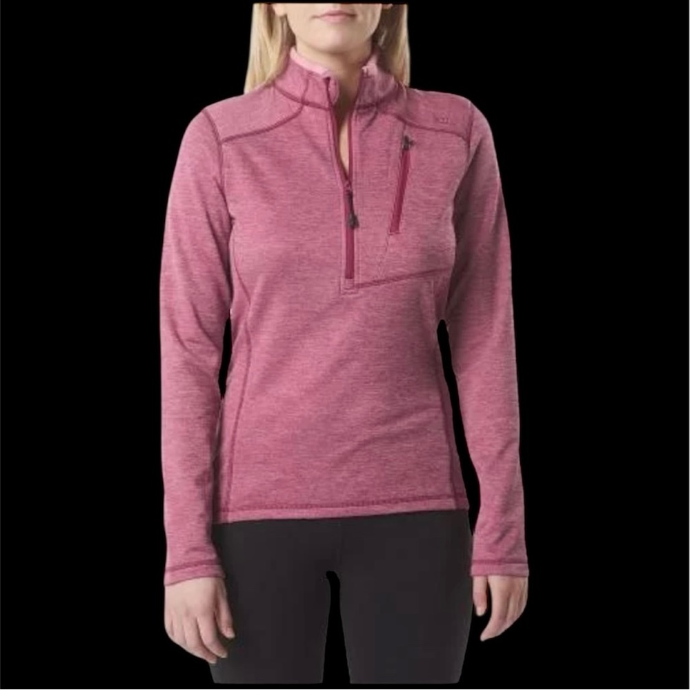 5.11 Tactical Women’s Glacier Half-Zip Berry Sturdy Lightweight Sweatshirt Small